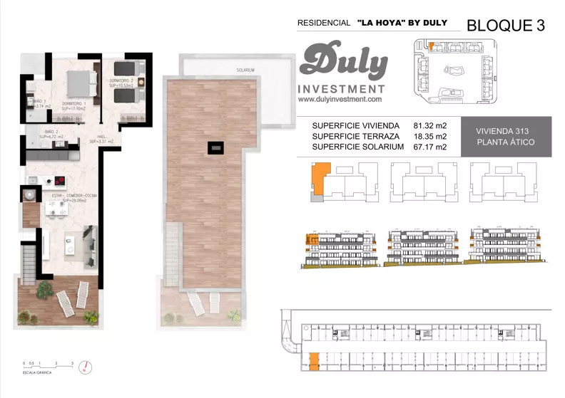 3 pokoje, apartament 81,32 m², piętro 3, oferta nr 313, LA HOYA BY DULY, Torrevieja, c. Lagos de Covadonga