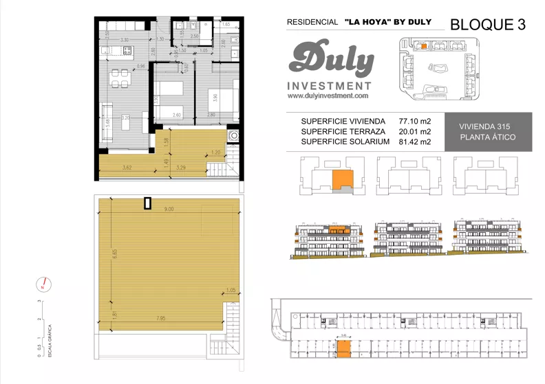 3 pokoje, apartament 77,10 m², piętro 3, oferta nr 315, LA HOYA BY DULY, Torrevieja, c. Lagos de Covadonga
