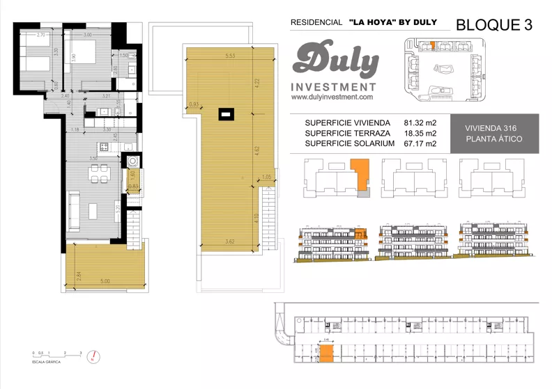 3 pokoje, apartament 81,32 m², piętro 3, oferta nr 316, LA HOYA BY DULY, Torrevieja, c. Lagos de Covadonga