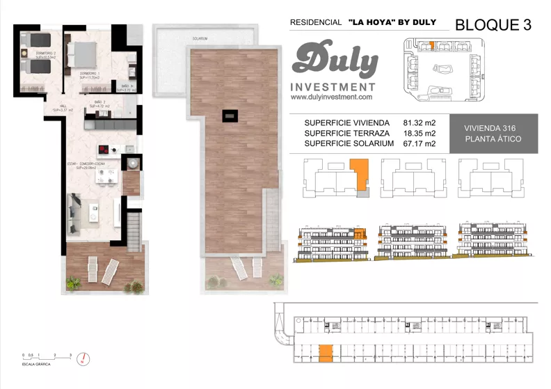 3 pokoje, apartament 81,32 m², piętro 3, oferta nr 316, LA HOYA BY DULY, Torrevieja, c. Lagos de Covadonga