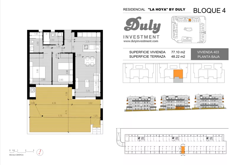 3 pokoje, apartament 77,10 m², parter, oferta nr 403, LA HOYA BY DULY, Torrevieja, c. Lagos de Covadonga