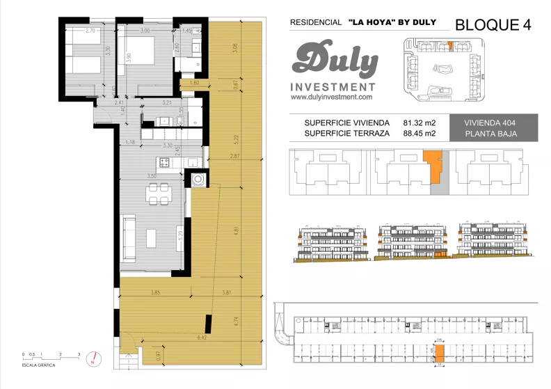 3 pokoje, apartament 81,32 m², parter, oferta nr 404, LA HOYA BY DULY, Torrevieja, c. Lagos de Covadonga