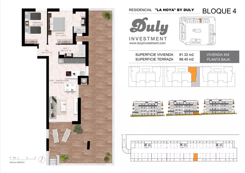 3 pokoje, apartament 81,32 m², parter, oferta nr 404, LA HOYA BY DULY, Torrevieja, c. Lagos de Covadonga