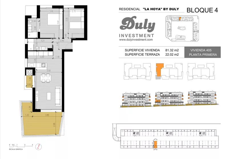 3 pokoje, apartament 81,32 m², piętro 1, oferta nr 405, LA HOYA BY DULY, Torrevieja, c. Lagos de Covadonga
