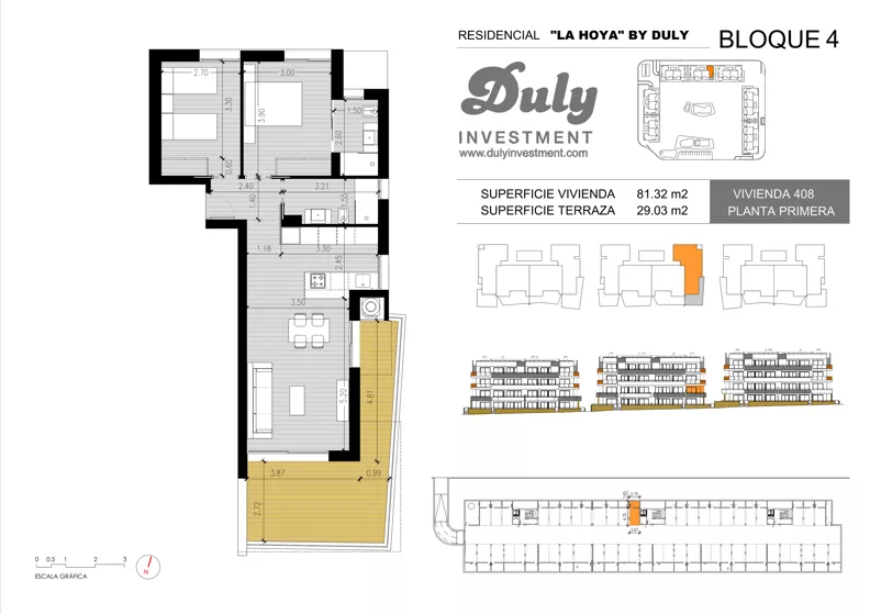 3 pokoje, apartament 81,32 m², piętro 1, oferta nr 408, LA HOYA BY DULY, Torrevieja, c. Lagos de Covadonga