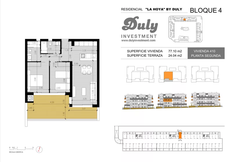 3 pokoje, apartament 77,10 m², piętro 2, oferta nr 410, LA HOYA BY DULY, Torrevieja, c. Lagos de Covadonga
