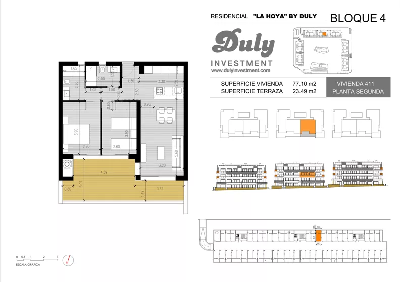 3 pokoje, apartament 77,10 m², piętro 2, oferta nr 411, LA HOYA BY DULY, Torrevieja, c. Lagos de Covadonga
