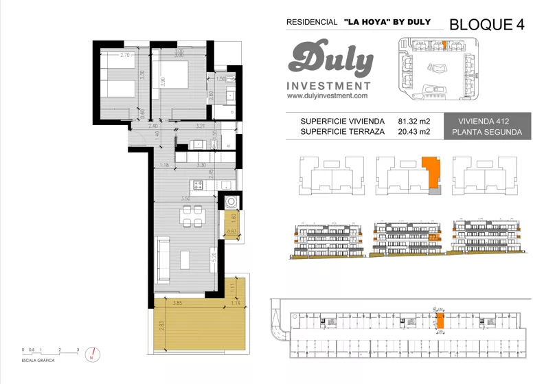 3 pokoje, apartament 81,32 m², piętro 2, oferta nr 412, LA HOYA BY DULY, Torrevieja, c. Lagos de Covadonga