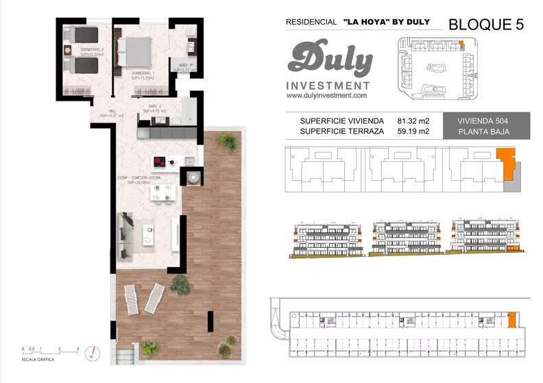 3 pokoje, apartament 81,32 m², parter, oferta nr 504, LA HOYA BY DULY, Torrevieja, c. Lagos de Covadonga