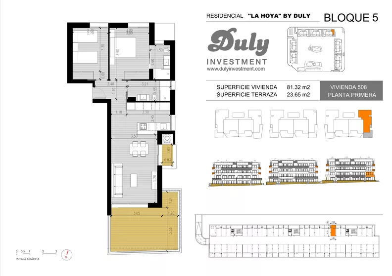 3 pokoje, apartament 81,32 m², piętro 1, oferta nr 508, LA HOYA BY DULY, Torrevieja, c. Lagos de Covadonga