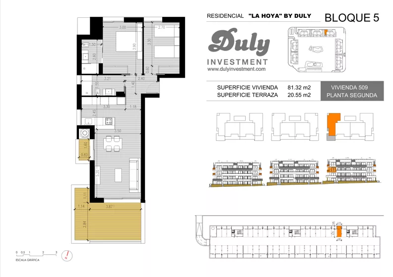 3 pokoje, apartament 81,32 m², piętro 2, oferta nr 509, LA HOYA BY DULY, Torrevieja, c. Lagos de Covadonga