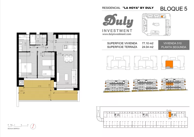 3 pokoje, apartament 77,10 m², piętro 2, oferta nr 510, LA HOYA BY DULY, Torrevieja, c. Lagos de Covadonga