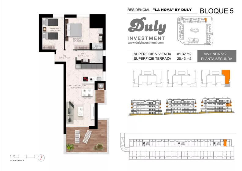 3 pokoje, apartament 81,32 m², piętro 2, oferta nr 512, LA HOYA BY DULY, Torrevieja, c. Lagos de Covadonga