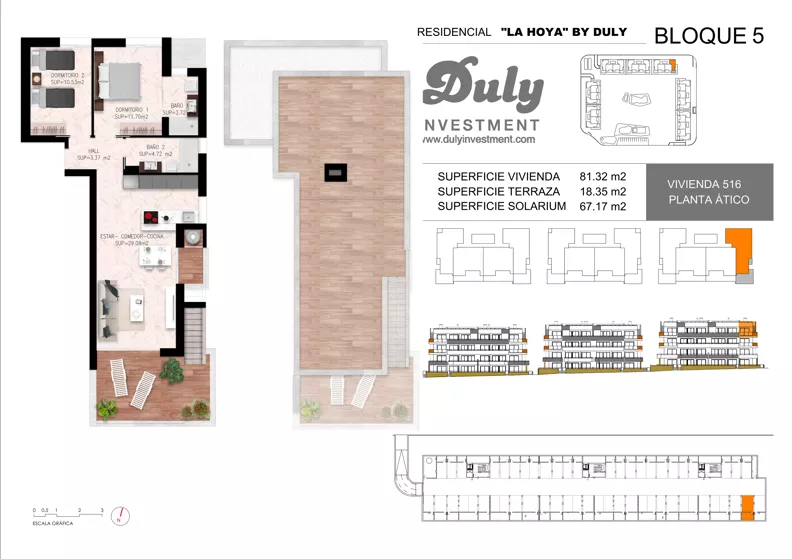 3 pokoje, apartament 81,32 m², piętro 3, oferta nr 516, LA HOYA BY DULY, Torrevieja, c. Lagos de Covadonga