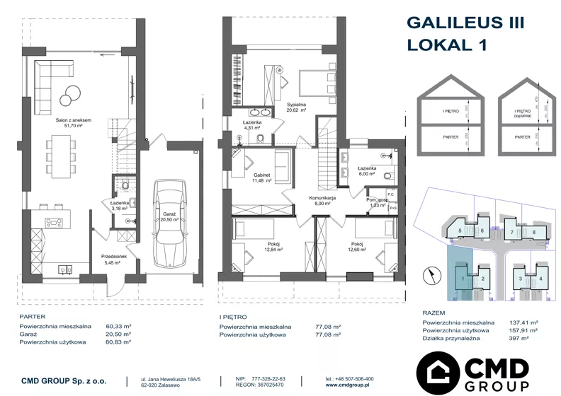 Dom 157,91 m², oferta nr 1, Galileus IV, Zalasewo, ul. Galileusza