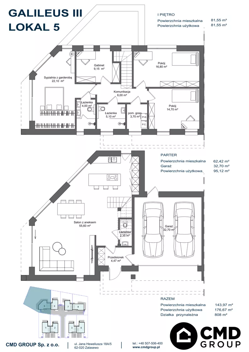 Dom 176,67 m², oferta nr 5, Galileus IV, Zalasewo, ul. Galileusza
