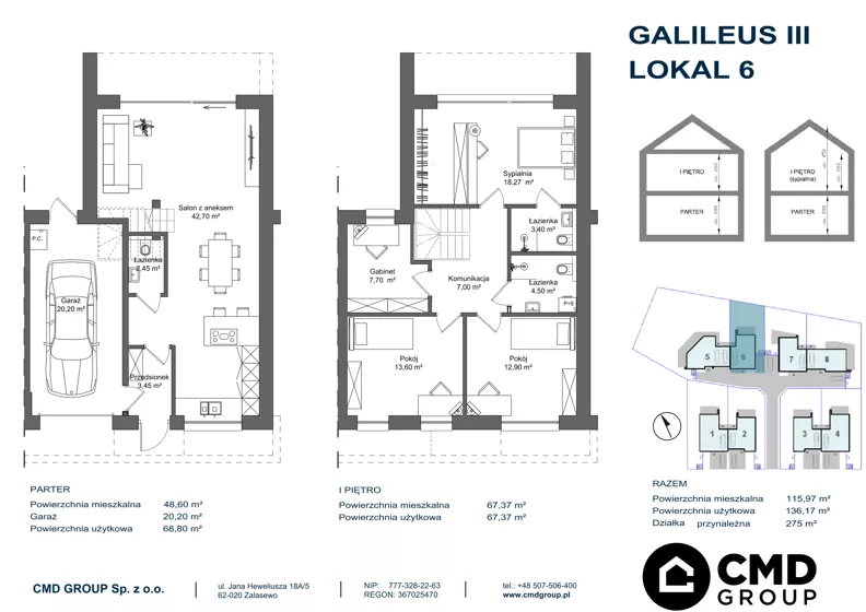 Dom 136,17 m², oferta nr 6, Galileus IV, Zalasewo, ul. Galileusza