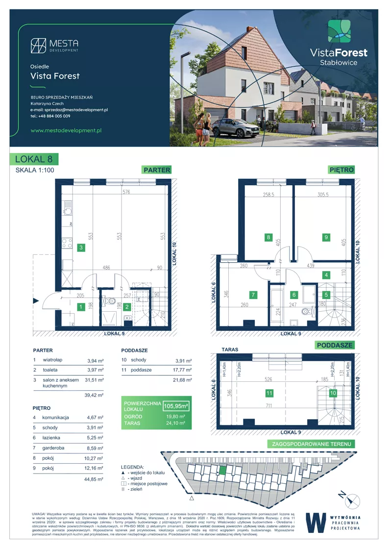 Dom 105,95 m², oferta nr 8, Vista Forest, Wrocław, Fabryczna, ul. Łomnicka