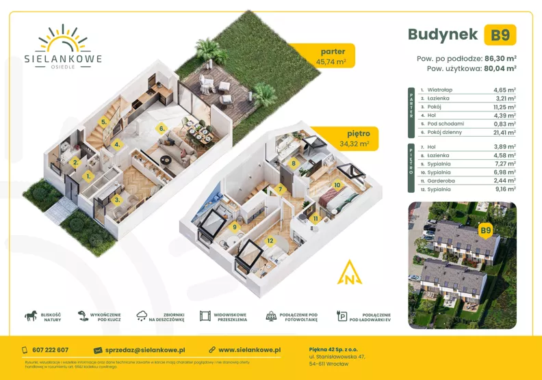 Dom 86,30 m², oferta nr B9, Osiedle Sielankowe, Gałów, ul. Piękna