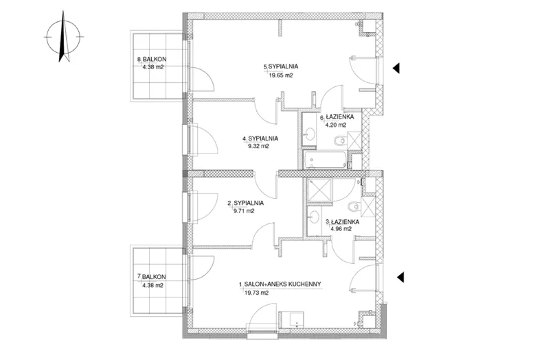 4 pokoje, apartament 67,57 m², piętro 1, oferta nr 30, RZ21, Warszawa, Wilanów, ul. Aleja Rzeczypospolitej 21