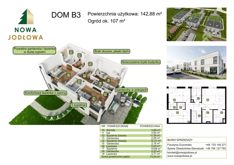 Dom 142,00 m², oferta nr B3, Nowa Jodłowa, Koczargi Stare, ul. Jodłowa