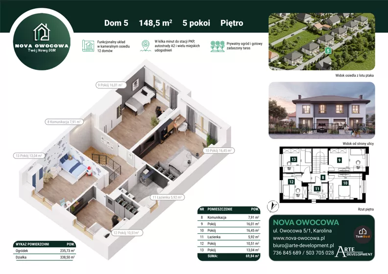 Dom 148,57 m², oferta nr 5, Nova Owocowa, Mińsk Mazowiecki, ul. Owocowa