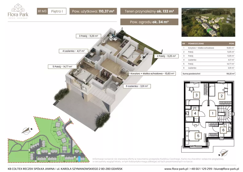 Dom 110,37 m², oferta nr B1M3, Flora Park, Gdynia, Wielki Kack, Kacze Buki, ul. Starochwaszczyńska