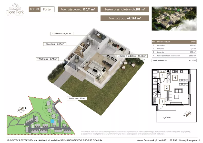 Dom 120,11 m², oferta nr B11bM1, Flora Park, Gdynia, Wielki Kack, Kacze Buki, ul. Starochwaszczyńska