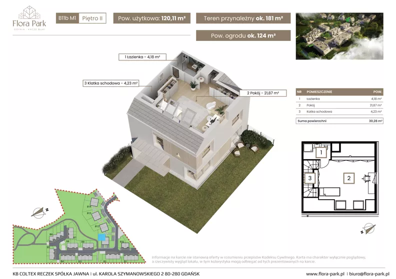 Dom 120,11 m², oferta nr B11bM1, Flora Park, Gdynia, Wielki Kack, Kacze Buki, ul. Starochwaszczyńska
