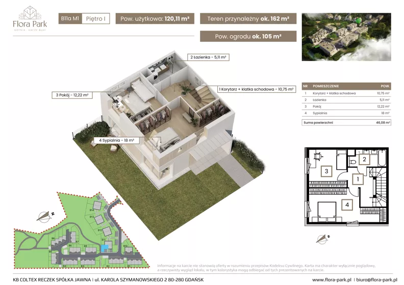 Dom 120,11 m², oferta nr B11aM1, Flora Park, Gdynia, Wielki Kack, Kacze Buki, ul. Starochwaszczyńska