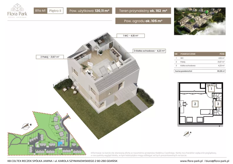 Dom 120,11 m², oferta nr B11aM1, Flora Park, Gdynia, Wielki Kack, Kacze Buki, ul. Starochwaszczyńska
