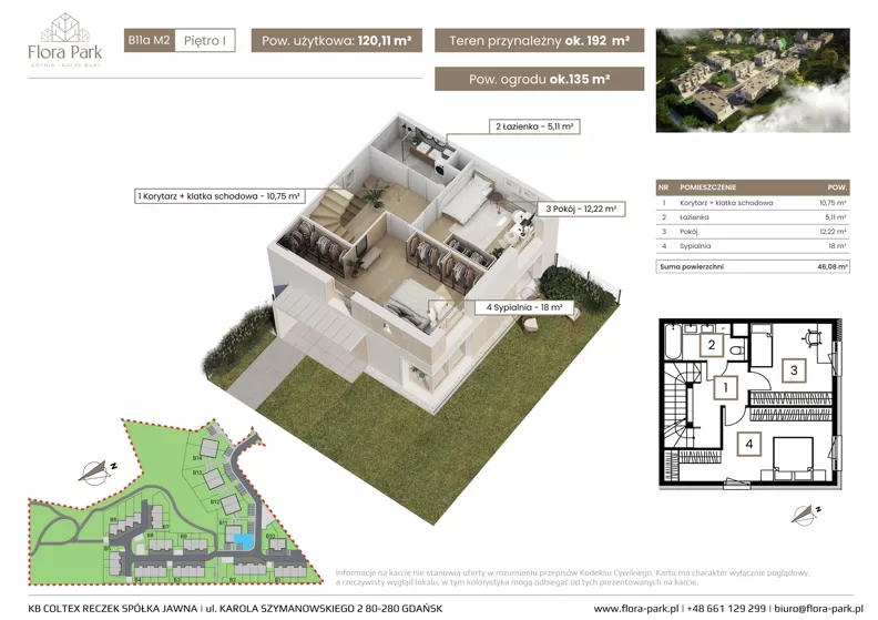 Dom 120,11 m², oferta nr B11aM2, Flora Park, Gdynia, Wielki Kack, Kacze Buki, ul. Starochwaszczyńska