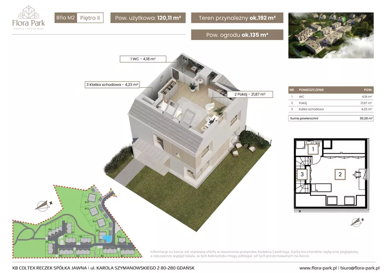 Dom 120,11 m², oferta nr B11aM2, Flora Park, Gdynia, Wielki Kack, Kacze Buki, ul. Starochwaszczyńska