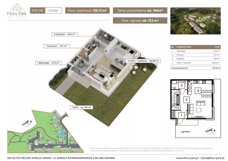 Dom 120,11 m², oferta nr B12aM2, Flora Park, Gdynia, Wielki Kack, Kacze Buki, ul. Starochwaszczyńska