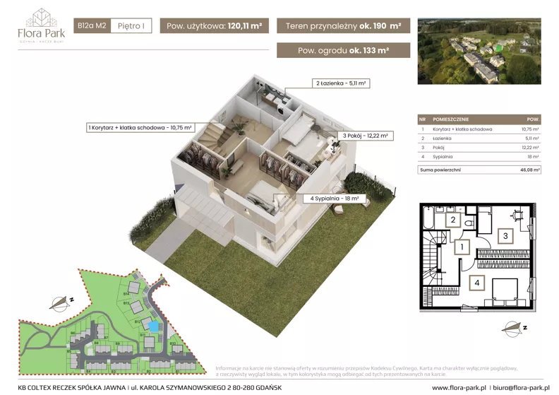 Dom 120,11 m², oferta nr B12aM2, Flora Park, Gdynia, Wielki Kack, Kacze Buki, ul. Starochwaszczyńska