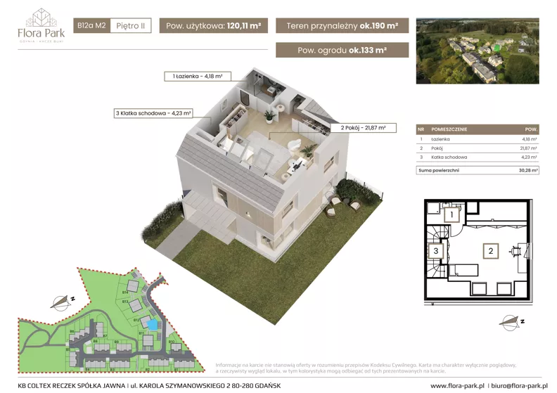 Dom 120,11 m², oferta nr B12aM2, Flora Park, Gdynia, Wielki Kack, Kacze Buki, ul. Starochwaszczyńska