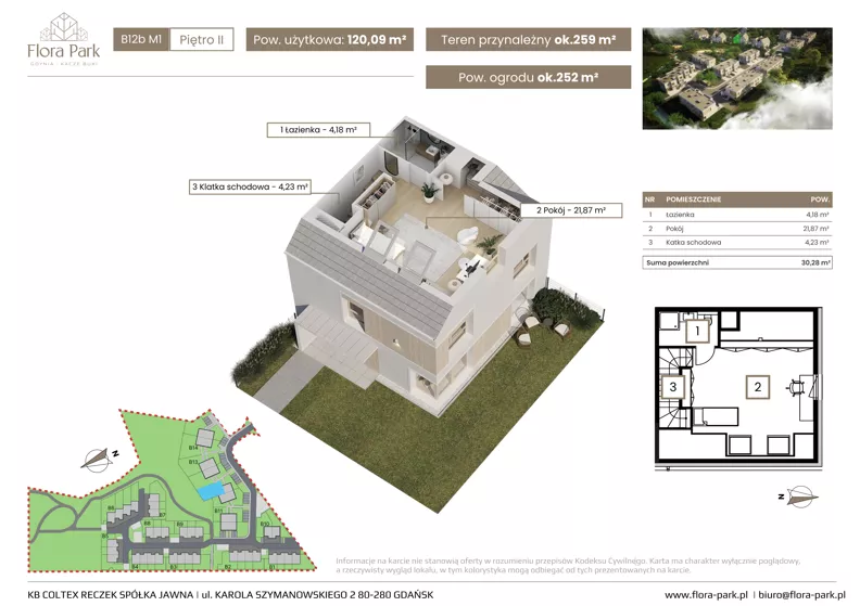Dom 120,11 m², oferta nr B12bM1, Flora Park, Gdynia, Wielki Kack, Kacze Buki, ul. Starochwaszczyńska