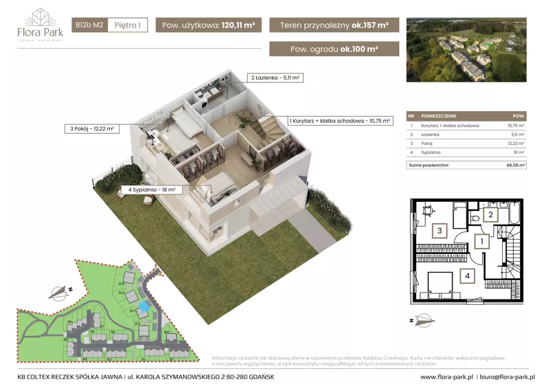Dom 120,11 m², oferta nr B12bM2, Flora Park, Gdynia, Wielki Kack, Kacze Buki, ul. Starochwaszczyńska