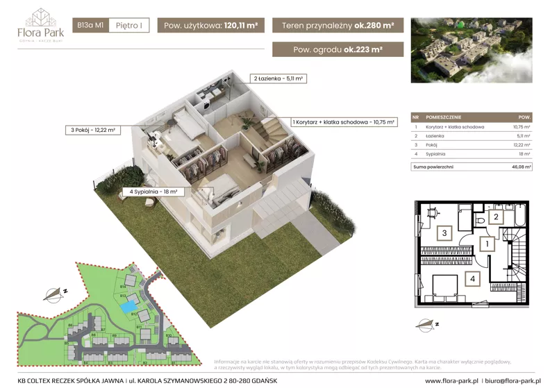 Dom 120,11 m², oferta nr B13aM1, Flora Park, Gdynia, Wielki Kack, Kacze Buki, ul. Starochwaszczyńska