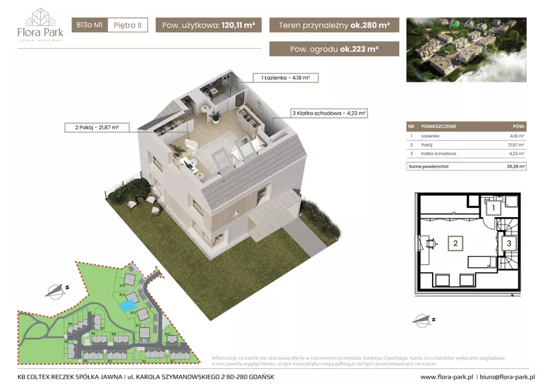 Dom 120,11 m², oferta nr B13aM1, Flora Park, Gdynia, Wielki Kack, Kacze Buki, ul. Starochwaszczyńska