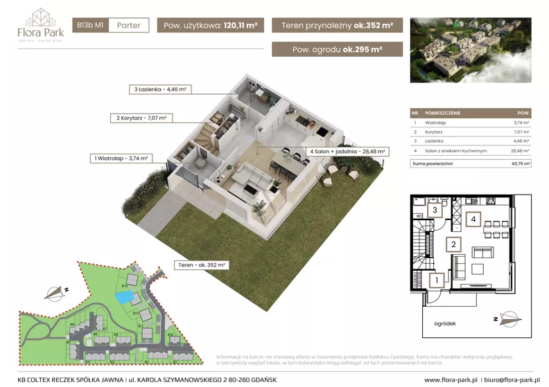 Dom 120,11 m², oferta nr B13bM1, Flora Park, Gdynia, Wielki Kack, Kacze Buki, ul. Starochwaszczyńska