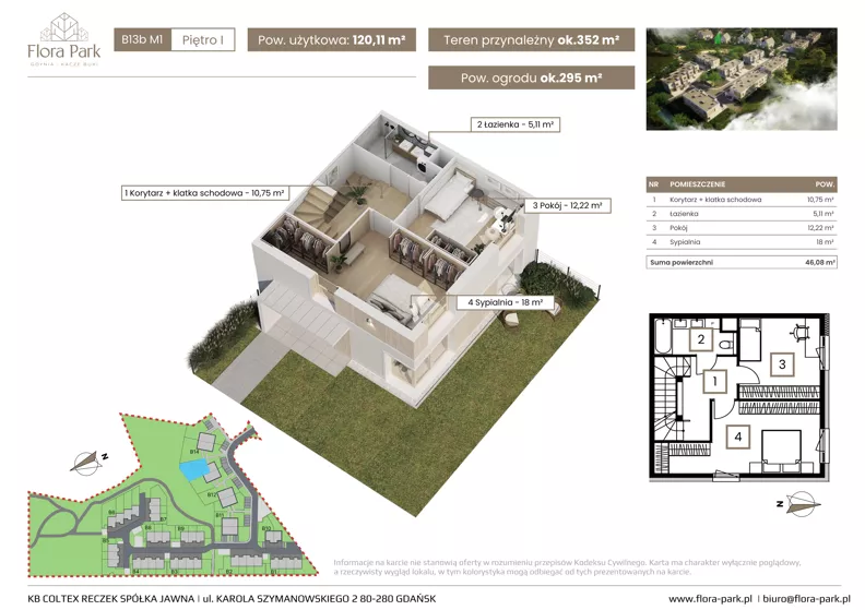 Dom 120,11 m², oferta nr B13bM1, Flora Park, Gdynia, Wielki Kack, Kacze Buki, ul. Starochwaszczyńska