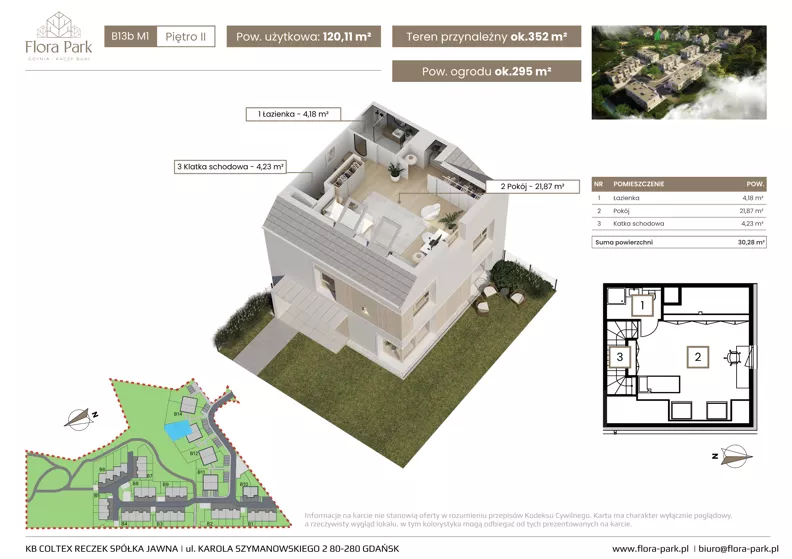 Dom 120,11 m², oferta nr B13bM1, Flora Park, Gdynia, Wielki Kack, Kacze Buki, ul. Starochwaszczyńska