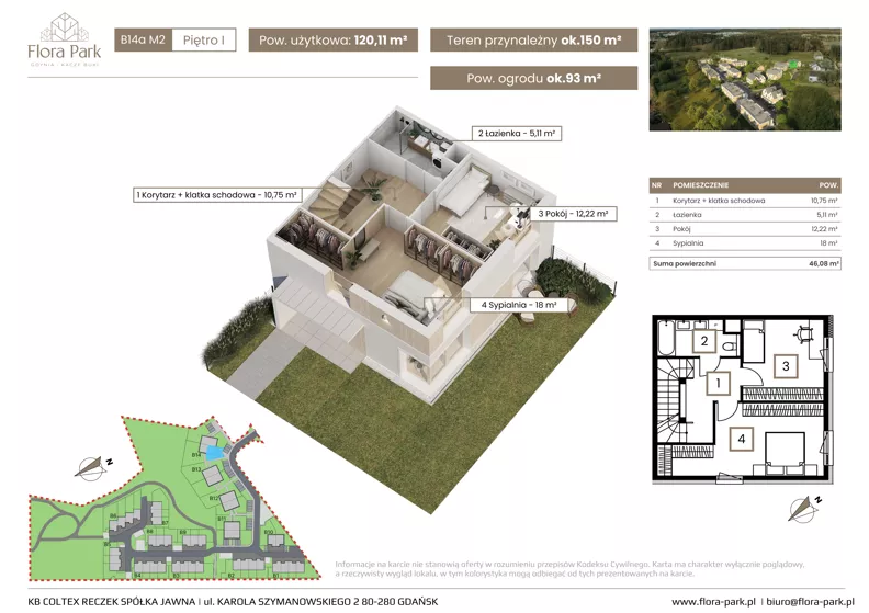 Dom 120,11 m², oferta nr B14aM2, Flora Park, Gdynia, Wielki Kack, Kacze Buki, ul. Starochwaszczyńska