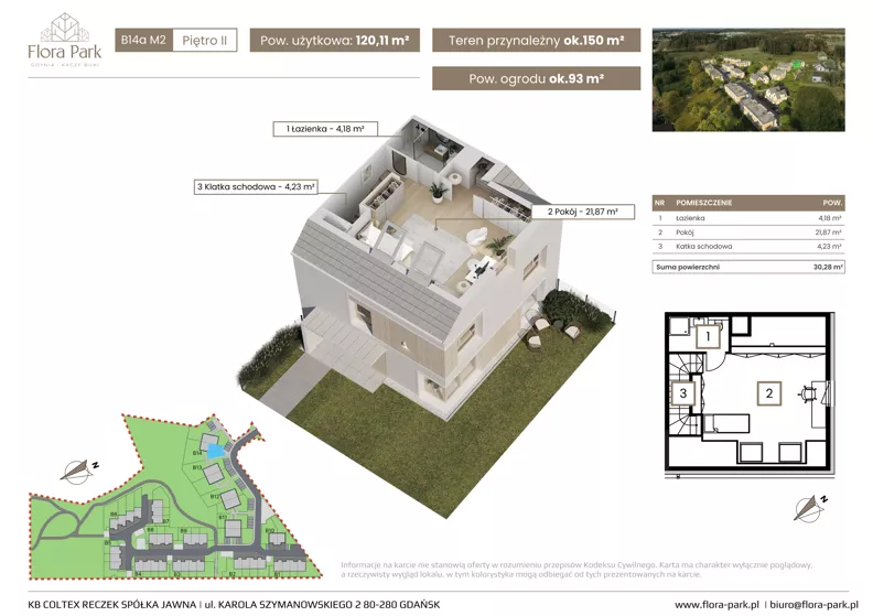 Dom 120,11 m², oferta nr B14aM2, Flora Park, Gdynia, Wielki Kack, Kacze Buki, ul. Starochwaszczyńska