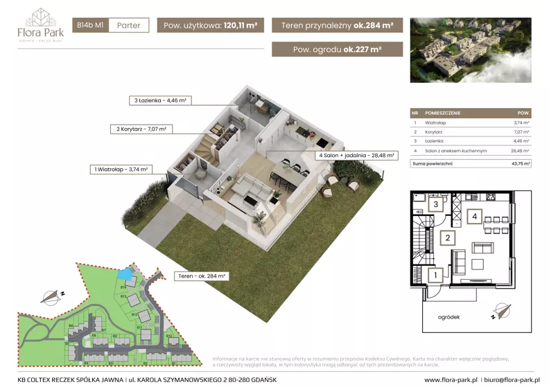 Dom 120,11 m², oferta nr B14bM1, Flora Park, Gdynia, Wielki Kack, Kacze Buki, ul. Starochwaszczyńska
