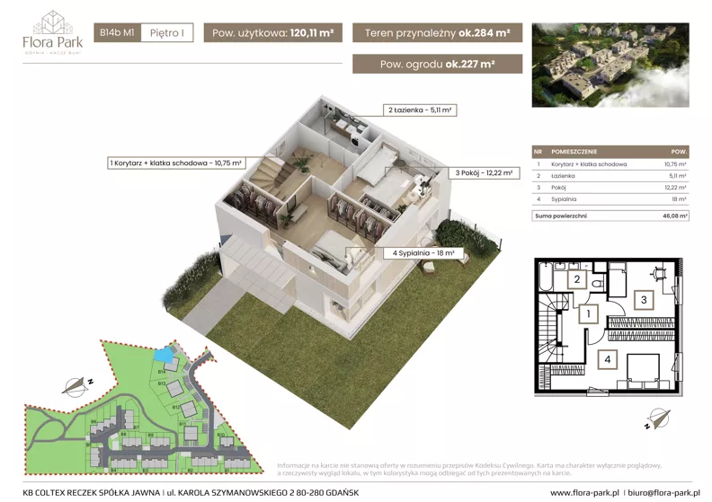 Dom 120,11 m², oferta nr B14bM1, Flora Park, Gdynia, Wielki Kack, Kacze Buki, ul. Starochwaszczyńska