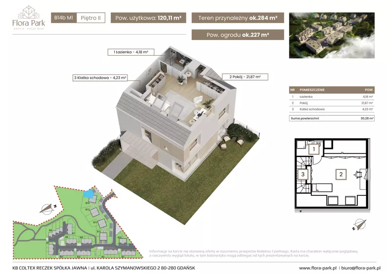 Dom 120,11 m², oferta nr B14bM1, Flora Park, Gdynia, Wielki Kack, Kacze Buki, ul. Starochwaszczyńska