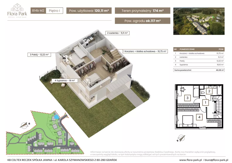 Dom 120,11 m², oferta nr B14bM2, Flora Park, Gdynia, Wielki Kack, Kacze Buki, ul. Starochwaszczyńska