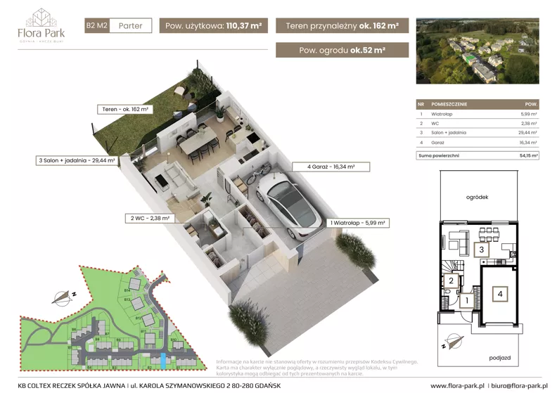 Dom 110,37 m², oferta nr B2M2, Flora Park, Gdynia, Wielki Kack, Kacze Buki, ul. Starochwaszczyńska